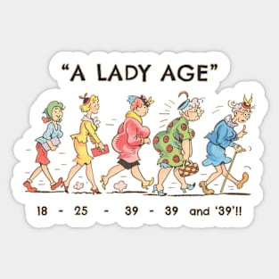 Vintage Funny Lady Age Sticker